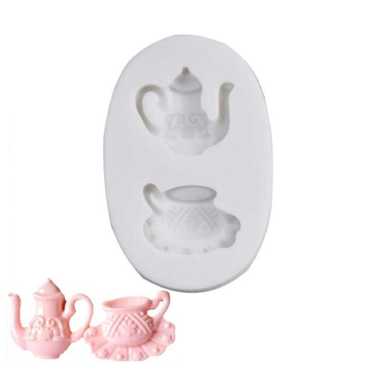 Teapot & Tea Cup Silicone Fondant Mold 2 Cavity