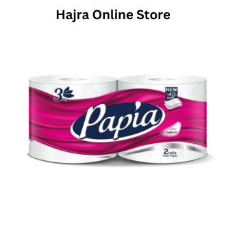 Papia Toilet Roll 3-Ply | Soft & Absorbent | Silky Softness | Pack of 2 Rolls