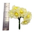 Cheerful Light Yellow Artificial Flowers - 10 Flowers in a Bunch (Approx. 3.5 Inches Tall). 