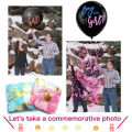 Baby Gender Reveal Confetti Balloon - 36 Inch Big Black Balloons x1with Pink and Blue Confetti Packs for Boy or Girl - Baby Shower Gender Reveal Party Supplies Decoration Kit. 