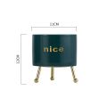 Table Ceramic Flower Vase with Iron Stand Nice, Decorative Round Bud Vase, Hydroponics Container, Plant Pot, Floral Vases for Home Decor Centerpieces With Artificial Flower. 