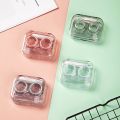 Transparent Lenses Cover Contact Lens Case Box /Cute Travel Contact Case Kit /All in One Soak Storage Container with Mirror Bottle Tweezers Contact Applicator-random color 1pcs. 