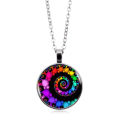 FIBONACCI Spiral Pendant Fractal Necklaces Pendants Flourish Swirls Glass Dome Necklace Sacred Geometry Art Picture Jewelry Gift. 