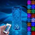 Crystal Lamp, Rose Diamond Table Lamp, 16 Colors RGB with Touch and Remote Control, USB Rechargeable Decorative Acrylic Rays lamp, Atmosphere Light for Living Room, Bedroom.Bar. 