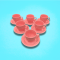 Cups for Tea - Ceramic Cups for Tea with Saucer - Cups for Tea Pack of 6 Stylish Bone China - Tea Cups Set of 6 - Tea Cup with Saucer  - Cup Set of 6 for tea - Tea Cup Set - Cup and Saucer Set - Classic Ceramics - 200ml capacity. 