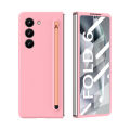 [Touch Pen & Glass Front Film] for Samsung Z Fold 6/5/4/3 Case | S Pen Slot | Ultra Thin Hard PC Cover for Galaxy Z Fold6 Fold5 Fold4 Fold3 | PINK. 