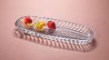 Glass Serving Dish for Kabab, Transparent Snack Serving Tray, Glassware Serving Tray. 