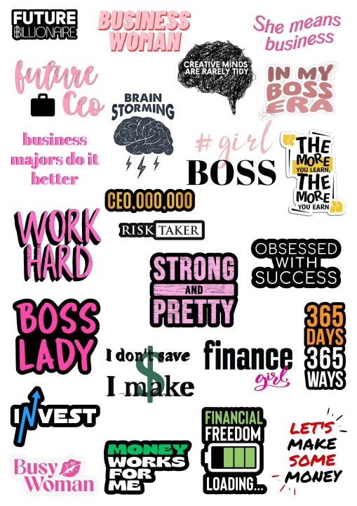 Business Women Stickers  Boss Lady  Stickers  Lady CEO Aesthetic Stickers  24  Pieces of  Cool  Stickers  For Decoration Laptops Mobile and Journal Best Quality 2  Inch Adhesives Girls And Boys Vibes