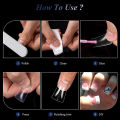 500Pcs Duck Feet Style Nail Tips Clear Duck Feet Fan Flare Extension Patch for Acrylic Nails 12Size Half Cover Acrylic Nail Tips. 