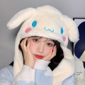 Sanrio Jumping Up Cap Cinnamoroll My Melody Ear Moving Hat Kawaii Kuromi Soft Plush Hat Toys Funny Toy-Angelia. 