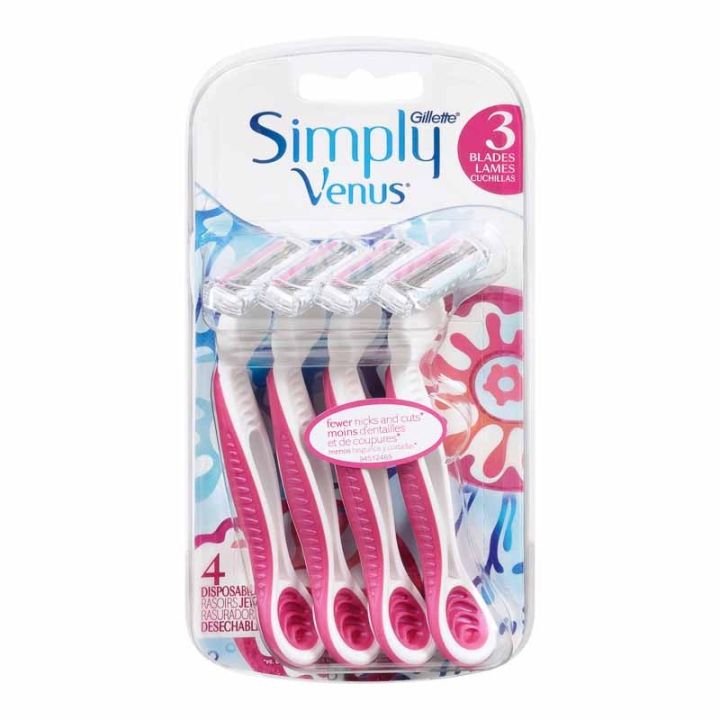 Simply Disposable Razors Pink 4 razors