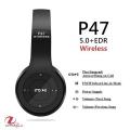 P47 Wireless Foldable Headphones Support Memory Card FM Radio for Pc TV Smart Phones & Tablets Etc. 
