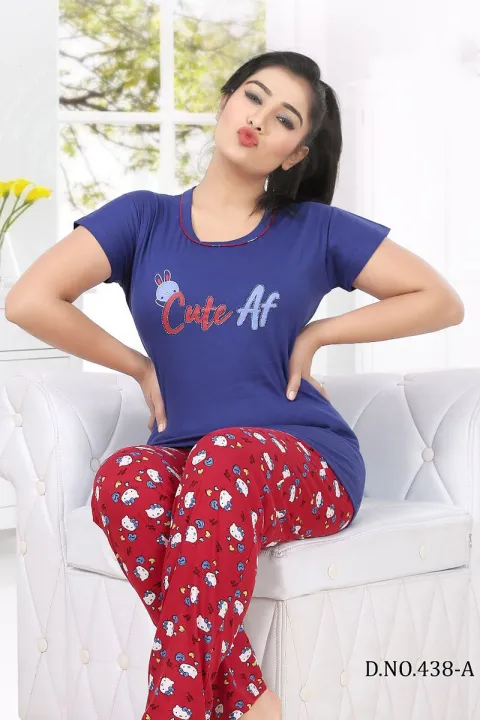 Beautiful%20Girl's%20Sleep%20&%20Loungewear%20Floral%20Rayon%20Printed%20Shirt%20&%20Pajama%20Fashion%20Set%20-%20Image%205