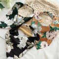 2022 Summer Vintage Print Flower Beach Bandana Hair Scarf Fashion Elastic Rubber Headbands for Women Girl Hair Accessories. 