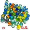 Pack of 75 Marbel Balls for Kids / Multi Color Marbel Balls. 