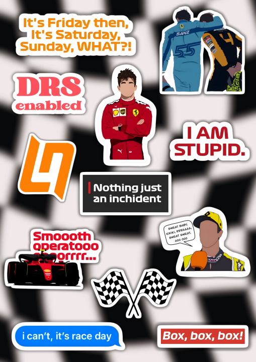 F1 Racing Sticker Pack | Customized Formula 1 stickers | Aesthetic ...