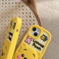 Japanese Korean Cartoon Pooh Bear for Apple 15proMax/iPhone14/13pro Silicone Phone Case Drop-Resistant. 