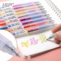 LITZY 5pcs/set Mixed Color Ink Gradient Gel Pen Rainbow Graffiti Journal Pens Kawaii Art Stationery Supplies School Neutral Pens. 
