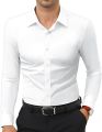 Mens Dress Shirts Long Sleeve Slim Fit Dress Shirts for Men Muscle Fit Wrinkle Free Button Down Shirt - Men Shirts for Office - Men's Dress Shirts Solid Sleeve Stretch Wrinkle-Free Formal Shirt Business Casual Button Down Shirts - Men's Button-Down. 