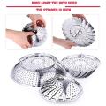 Stainless Steel Foldable Adjustable Fruit And Vegetable Strainer/Steamer/Basket. 