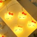 Hello Kitty Light String For Decoration For Bedroom And Children's Room 10 Lights USB + Cell Operated. 
