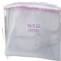 Pack of 25 Tape Bags 16 X 22 Inches Clothes packing transparent plastic cellophane magic sticky tape paper stick resealable bags, Packing Material plastic bags. 