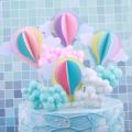 Cute Colorful Hairball Clouds Cake Topper Happy Birthday Party Decor Kids Boy Girl Clouds Cake Decor Birthday Party. 