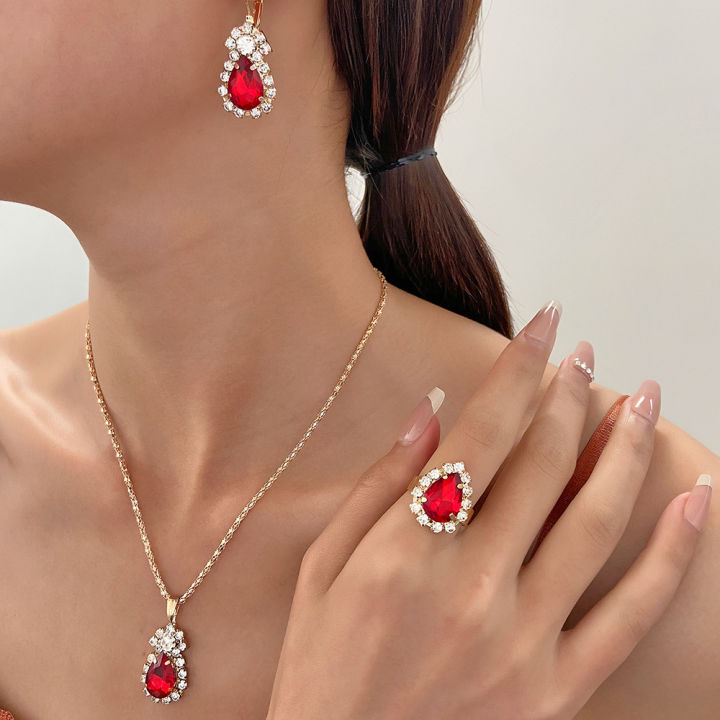 %E3%80%90Hot%20demand%E3%80%91Europe%20and%20America%20ins%20Water%20Drop%20Jewelry%20Set%20Personalized%20Fashion%20Color%20Rhinestone%20Necklace%20Earrings%20Ring%20Set%20Bridal%20Jewelry%20-%20Image%204