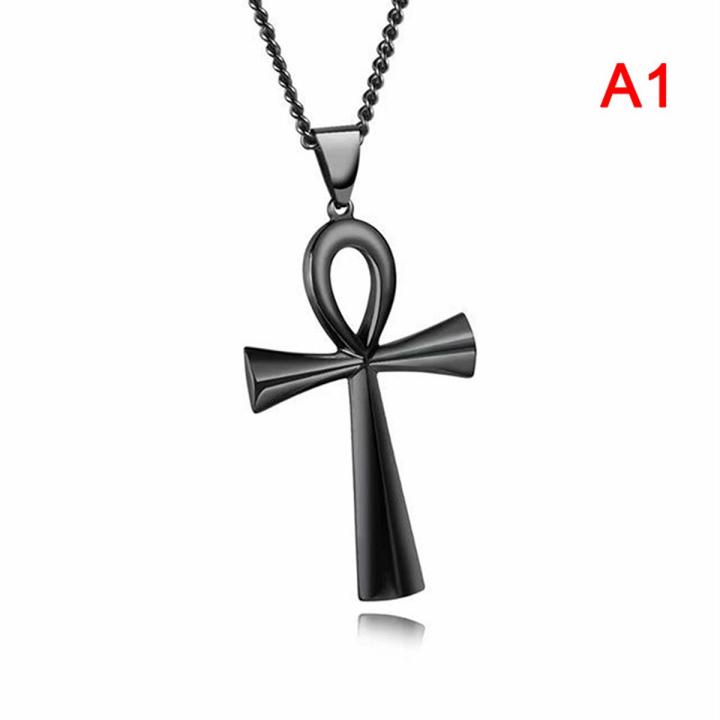 925 Sterling Silver Egyptian Ankh Crucifix Cross Pendant - Handmade Amulet, Nickel-Free (Pre-Owned)