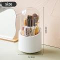 Makeup Brush Holder, 360 Rotating Makeup Organizer with Clear Cover Cosmetics Storage Display Case, with 7 Compartments. 