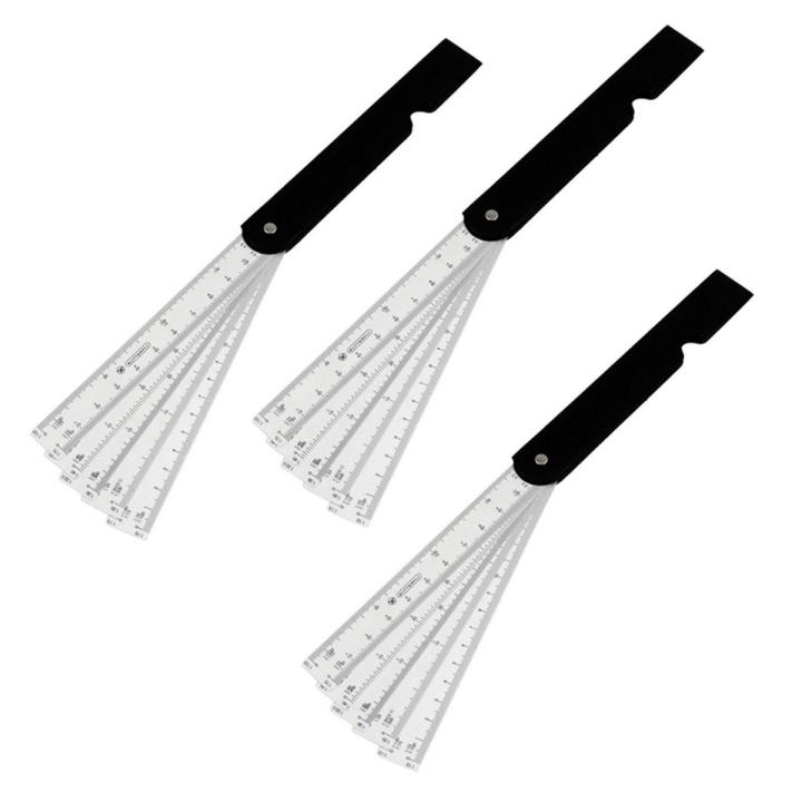 3X BUTTERFLY Folding Design Plastic Architect / Eneer Ruler White + Black