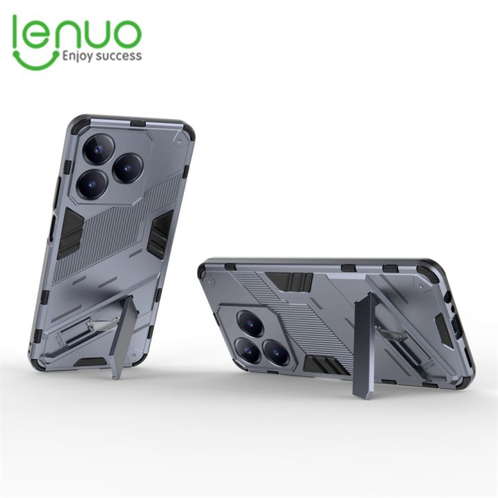 Lenuo For Realme C63 / Realme C61 Back Cover Punk-Casing Eight-Color Anti-Fall And Anti-Slip Phone Bracket Lens Protection Cover Lovers Case