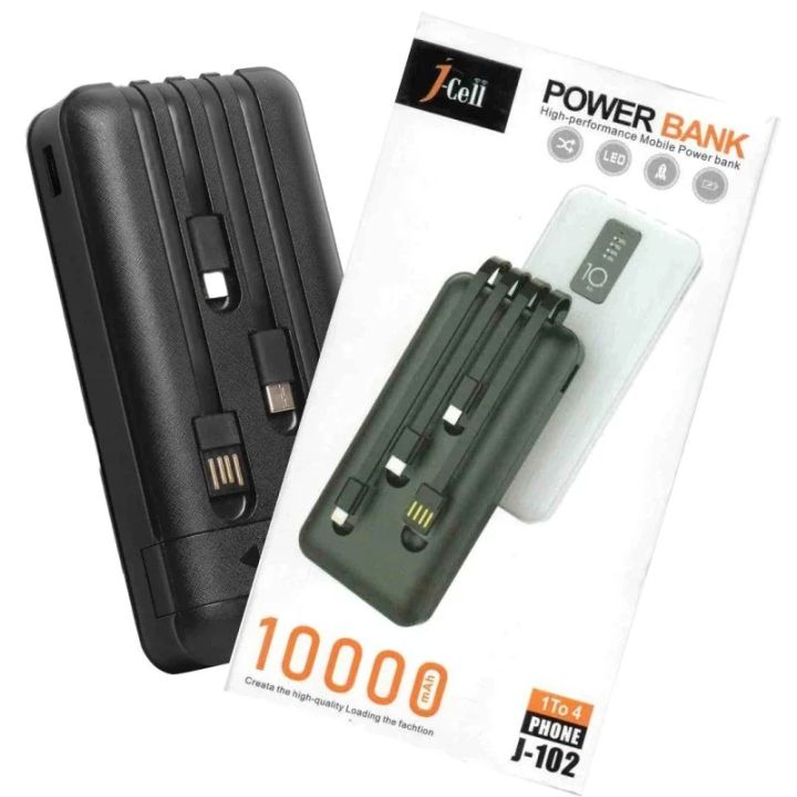 J-cell Power bank 10000mah j-107 For all Mobiles Charging Power Bank