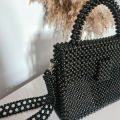Hand Made Pearl Bags, Beaded Shoulder Bag Mini Flap Bag for Women Girl. 