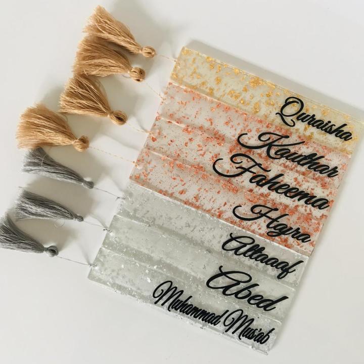 Book Mark- Resin- Customized Name - Customized Color- Novel Bookmark - Reading Bookmark