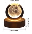 LED Moon/Planet/Galaxy/Solar System Ball LED Night Light with Wooden Base Lamp - 3D Astronaut Moon Lamp for Kids' Bedroom Ambiance, USB Tabletop, Side Table Decoration Gift. 