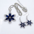 Cccam Espa?a 2022 Estables Ofertas Navide?as Liquidaciones Collar De Cristal Azul Con Forma De Flor De Seis Pétalos Para Novia Collar De Nieve Con Personalidad Estilo Retro Regalo De Aniversario De Boda. 