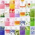 Pack of 10 Fruit Plant Extract Moisturizing Brighten Facial Sheet MaskS Hydrating, Radiance Boost, Calming, Skin Care Sheet Masks (RANDOM). 