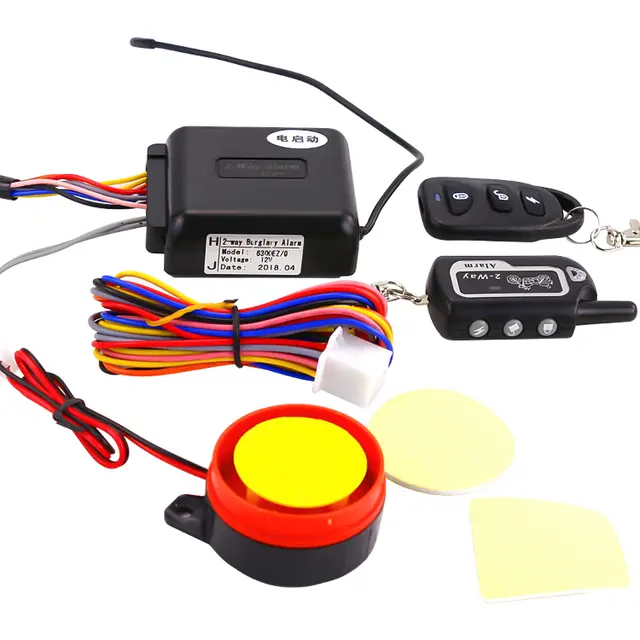 Motorcycle 12V 2 Way vibration  Anti Theft Device Wireless Alarm Lock Remote Engine Starter Alarm Motorcycle With GPS