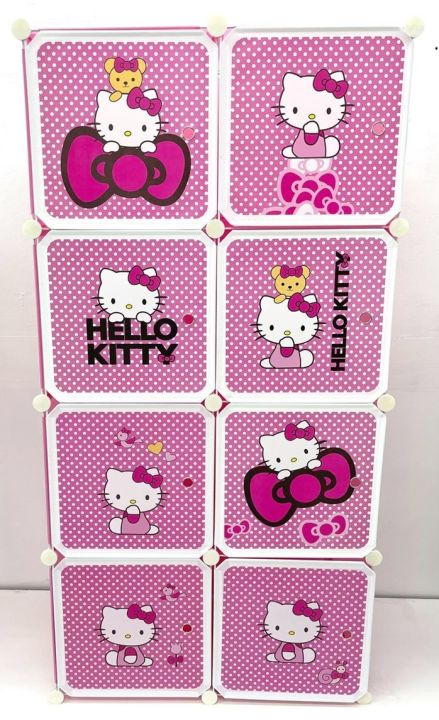 HELLO%20KITTY%208%20Cubic%20DIY%20(Nylone)%20Plastic%20Baby%20Clothes%20Cabinet%20Space%20Saver%20Organizer%20/%20Baby%20cupboard%20and%20Baby%20Hanging%20Wardrobe%20-%208%20Cubes%20Storage%20Cabinet%20&%20Wardrobe%20For%20Kids%20With%20Hanging%20Rod%20-%20Image%208