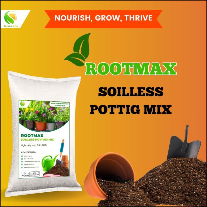 Root Max Soilless Potting Mix | Seed Starter Mix | 3 KG 5 KG 10 KG 15 KG | Perlite | Peat Moss | Coco Peat | Bone Meal |  Vermicompost | Compost | Indoor Plants | ZarkhaizBee |  Zebra Plant | Bonsai | seeds starting mix | succulent soil mix | Gardening |