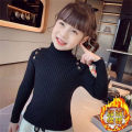 Girls sweater turtleneck pure color knitted sweater autumn children's clothing pure color pullover children's top 2t 3t 4t 8 12. 