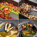 Techmanistan Random Color Plastic Spoon Slotted Drain Water Colander With Handle, Scoop Slotted Strainer Pasta Vegetable Rice Noddles Strainer For Baking, Cooking, Boiling & Steaming. 