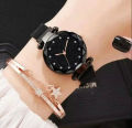 Silver Magnetic Chain Strap Tranding In FACEB00K TIKT0K Watch For Girls & Woman. 