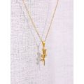 Yhpup Trendy Metal Rose Flower Pendant Necklace 316 Stainless Waterproof Jewelry Collar Necklace. 