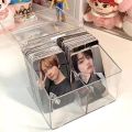 Korean Acrylic transparent Storage Box Blind box Card Kpop Photocard Storage Box Photo Card Organizer Compartment Flip Box. 