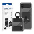 Whitestone Dome Clear Case with Ring For Samsung Galaxy Z Flip 4 – Black. 