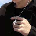 Aquaman Trident Fashion Jewelry Silver Stainless Steel Necklace Men Women. 