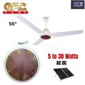 GFC Fans Ceiling Fan AC DC 30 Watts Supreme Model 56'' Copper Winding Solar fan eco lite series energy saver. 