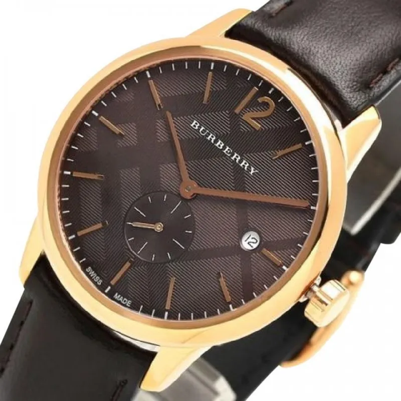 Burberry check stamped round dial watch online